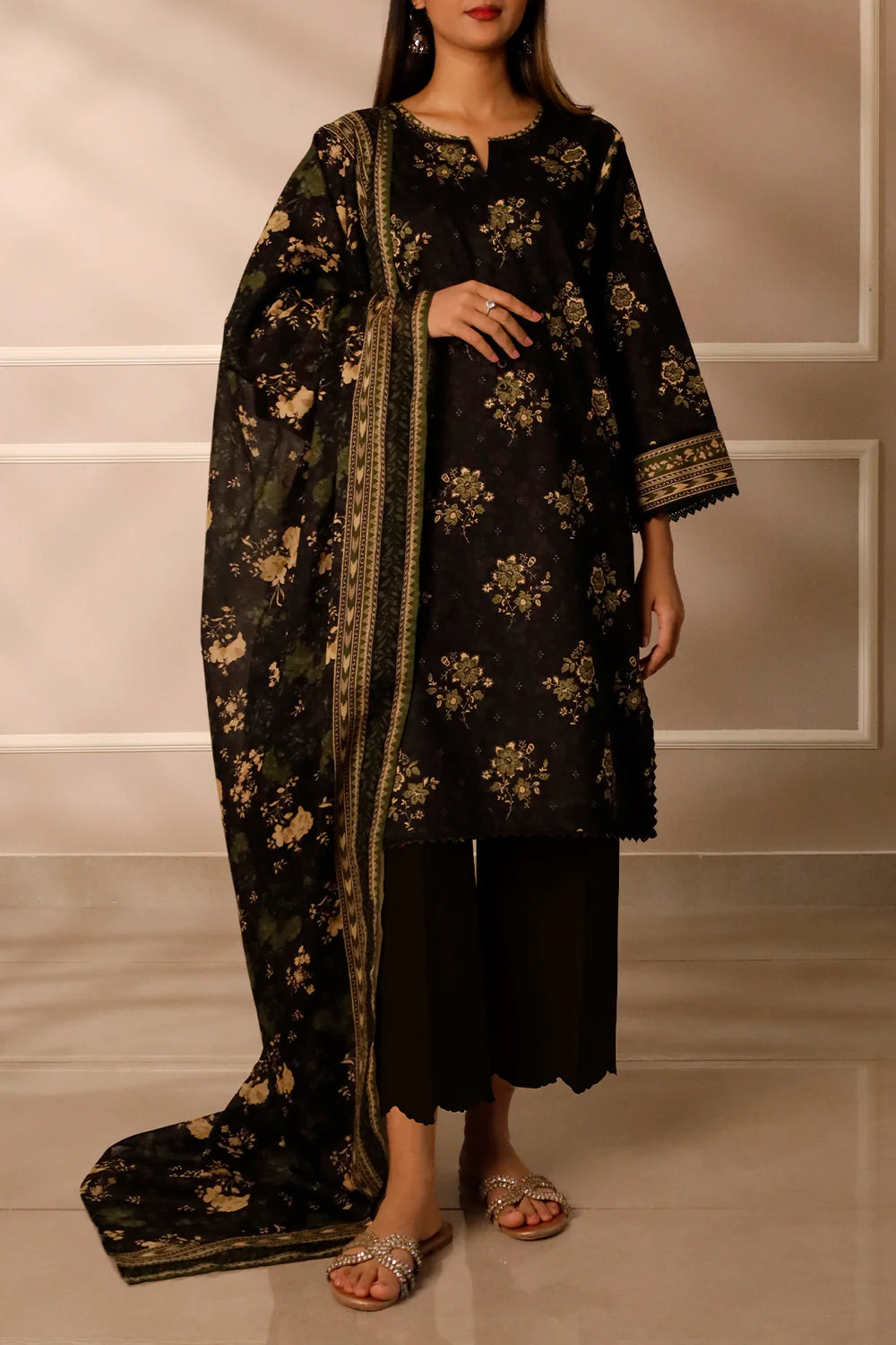 Unstitched Printed Lawn 3 Piece