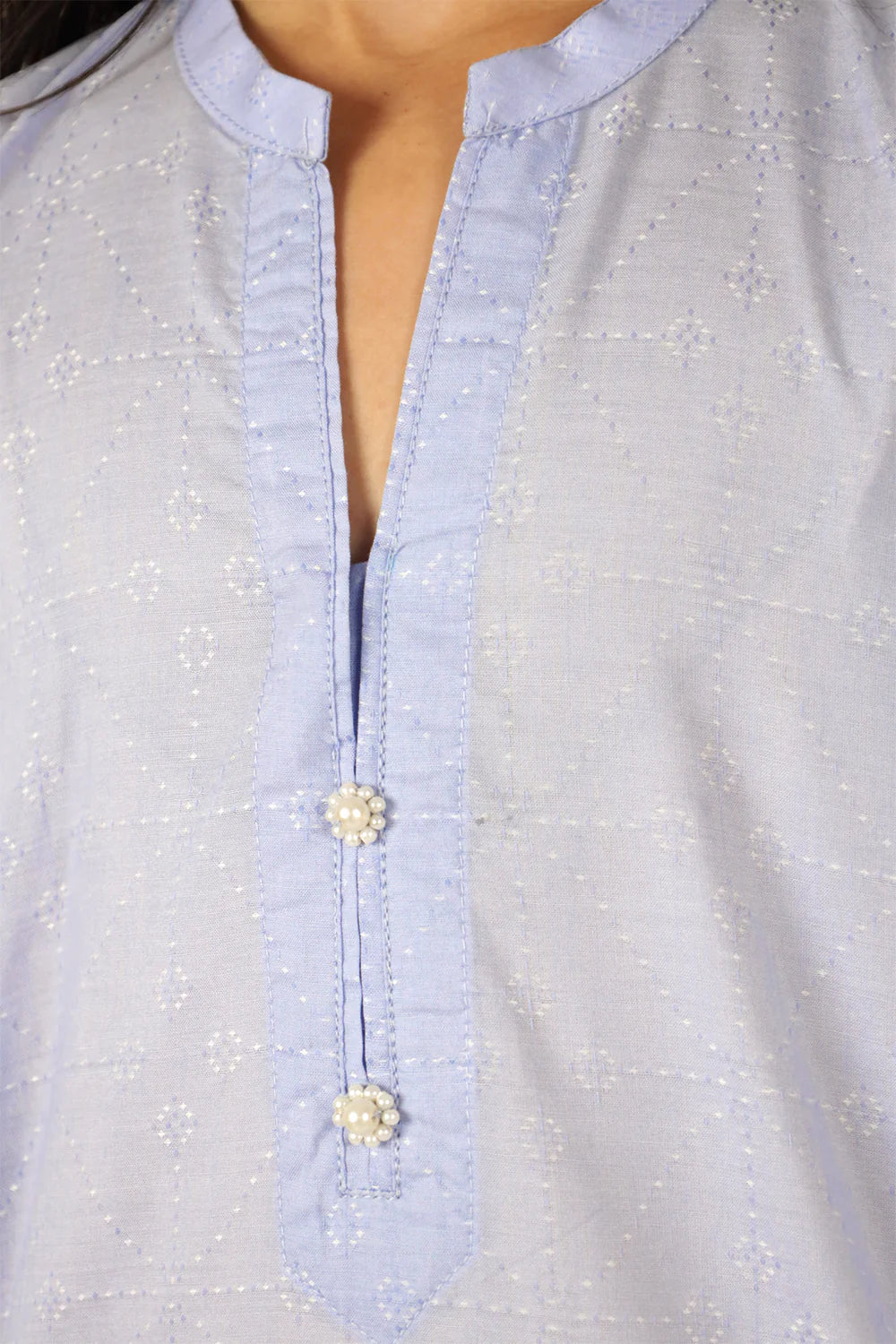 Stitched Cotton jacquard Shirt For Kids
